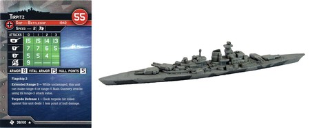 War At Sea Task Force I-26 #54/60 USED Axis Allies Naval Miniatures Mini