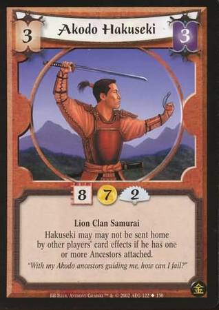 Akodo Hakuseki Lion 122 Uncommon Broken Blades Akodo Hakuseki Lion 122 Uncommon Broken Blades