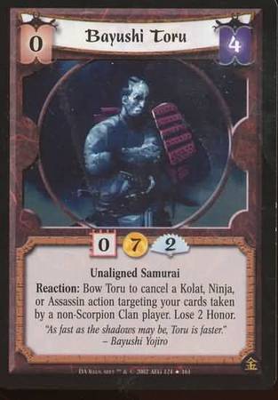 Bayushi Toru Unaligned 124 Uncommon Bayushi Toru Unaligned 124 Uncommon