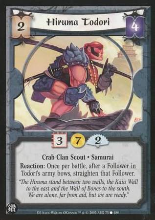 Hiruma Todori Crab 75 Common L5R Diamond Edition Hiruma Todori Crab 75 Common L5R Diamond Edition