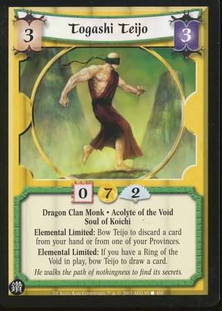 Togashi Teijo Dragon Brotherhood of Shinsei 95 Common L5R Diamond Edition Togashi Teijo Dragon Brotherhood of Shinsei 95 Common L5R Diamond Edition