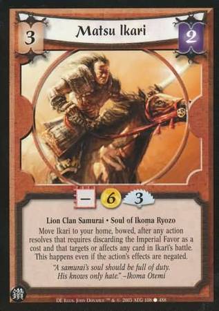 Matsu Ikari Lion 108 Common L5R Diamond Edition Matsu Ikari Lion 108 Common L5R Diamond Edition