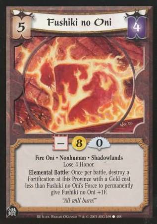 Fushiki no Oni Shadowlands 169 Common L5R Diamond Edition Fushiki no Oni Shadowlands 169 Common L5R Diamond Edition