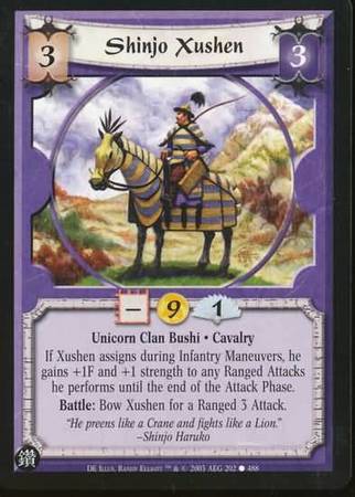 Shinjo Xushen Unicorn 202 Common L5R Diamond Edition Shinjo Xushen Unicorn 202 Common L5R Diamond Edition