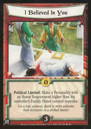 I Believed In You 264 Uncommon L5R Diamond Edition I Believed In You 264 Uncommon L5R Diamond Edition