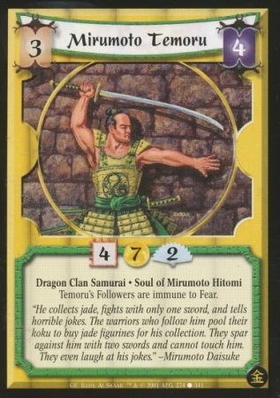 Mirumoto Temoru Dragon Common L5R Gold Edition Mirumoto Temoru Dragon Common L5R Gold Edition