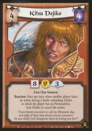 Kitsu Dejiko Lion Common L5R Gold Edition Kitsu Dejiko Lion Common L5R Gold Edition
