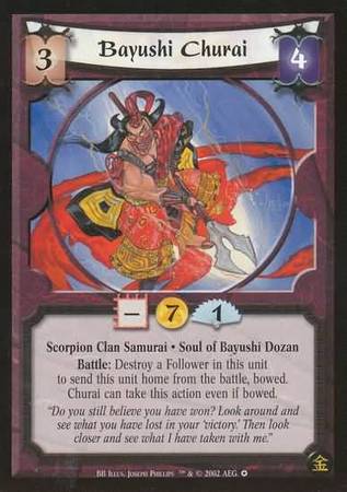 Bayushi Churai Scorpion Common L5R Gold Edition Bayushi Churai Scorpion Common L5R Gold Edition