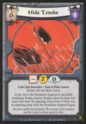 Hida Tenshu Crab Uncommon L5R Gold Edition Hida Tenshu Crab Uncommon L5R Gold Edition