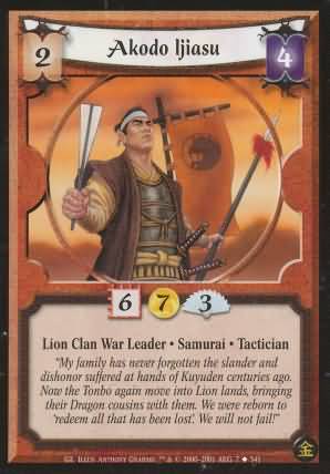 Akodo Ijiasu Lion Uncommon L5R Gold Edition Akodo Ijiasu Lion Uncommon L5R Gold Edition