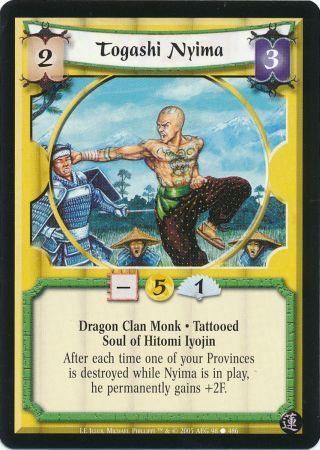 Togashi Nyima Dragon Brotherhood of Shinsei 98 Common L5R Lotus Edition Togashi Nyima Dragon Brotherhood of Shinsei 98 Common L5R Lotus Edition