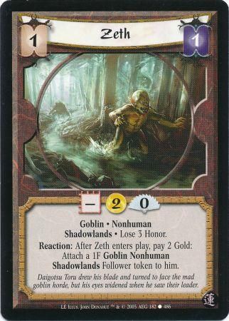 Zeth Shadowlands 182 Common L5R Lotus Edition Zeth Shadowlands 182 Common L5R Lotus Edition