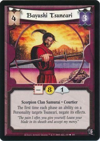 Bayushi Tsuneari Scorpion 169 Uncommon L5R Lotus Edition Bayushi Tsuneari Scorpion 169 Uncommon L5R Lotus Edition