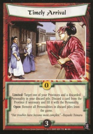 Timely Arrival 271 Uncommon L5R Lotus Edition Timely Arrival 271 Uncommon L5R Lotus Edition