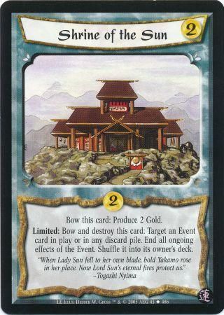 Shrine of the Sun 43 Uncommon L5R Lotus Edition Shrine of the Sun 43 Uncommon L5R Lotus Edition
