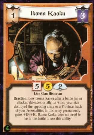 Ikoma Kaoku Lion Uncommon L5R Pearl Edition Ikoma Kaoku Lion Uncommon L5R Pearl Edition