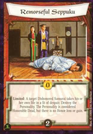 Remorseful Seppuku Uncommon L5R Pearl Edition Remorseful Seppuku Uncommon L5R Pearl Edition
