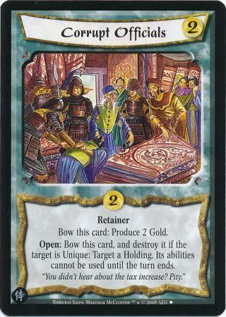 Corrupt Officials 24 Uncommon L5R Samurai Edition Corrupt Officials 24 Uncommon L5R Samurai Edition