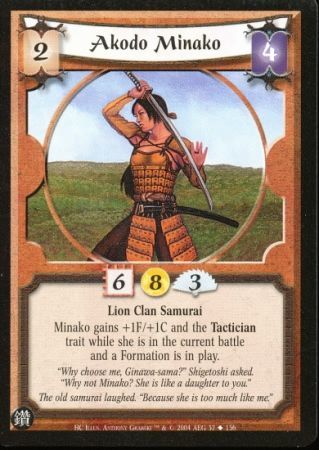 Akodo Minako Lion 37 Uncommon The Hidden City Akodo Minako Lion 37 Uncommon The Hidden City