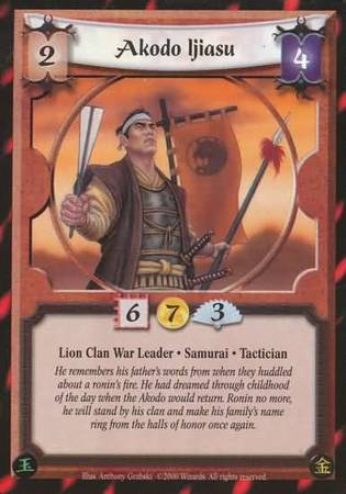 Akodo Ijiasu Lion Uncommon The Spirit Wars Akodo Ijiasu Lion Uncommon The Spirit Wars