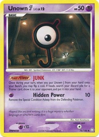 Unown J 76 146 Uncommon Unown J 76 146 Uncommon