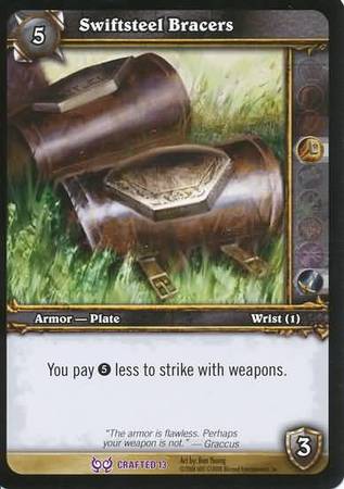 Swiftsteel Bracers Crafted 13 World of Warcraft Promo Singles Swiftsteel Bracers Crafted 13 World of Warcraft Promo Singles