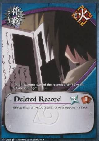 Deleted Records us098 Uncommon Naruto Lineage of the Legends Deleted Records us098 Uncommon Naruto Lineage of the Legends