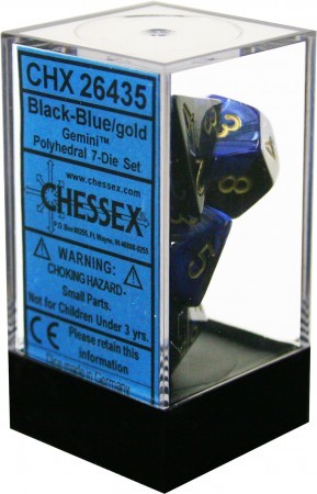 Chessex Gemini Black-Blue Dice Set Boxed CHX26435 