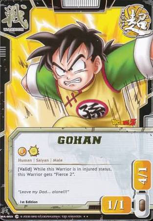 Gohan WA 053 Rare Dragon Ball The Awakening Gohan WA 053 Rare Dragon Ball The Awakening
