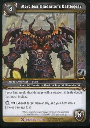 Merciless Gladiator s Battlegear 211 268 Epic Rare WoW Drums of War Merciless Gladiator s Battlegear 211 268 Epic Rare WoW Drums of War