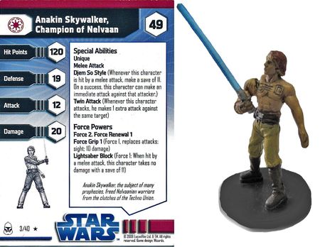 Anakin Skywalker Champion of Nelvaan 03 The Clone Wars Star Wars Miniatures Rare Anakin Skywalker Champion of Nelvaan 03 The Clone Wars Star Wars Miniatures Rare