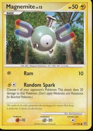 Magnemite 67 100 Common Diamond Pearl Stormfront Singles Magnemite 67 100 Common Diamond Pearl Stormfront Singles