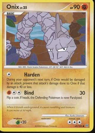 Onix Reverse Holo 92/130 - Diamond & Pearl Base Set Pokemon Card TCG  (Damaged)