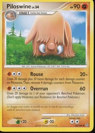 Piloswine 46 100 Uncommon Diamond Pearl Stormfront Singles Piloswine 46 100 Uncommon Diamond Pearl Stormfront Singles