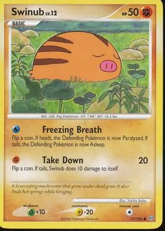 Swinub 77 100 Common Diamond Pearl Stormfront Singles Swinub 77 100 Common Diamond Pearl Stormfront Singles