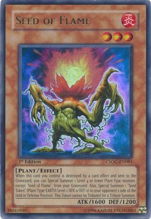 Seed of Flame CSOC EN081 Ultra Rare 1st Edition Crossroads of Chaos CSOC 1st Edition Singles Seed of Flame CSOC EN081 Ultra Rare 1st Edition Crossroads of Chaos CSOC 1st Edition Singles