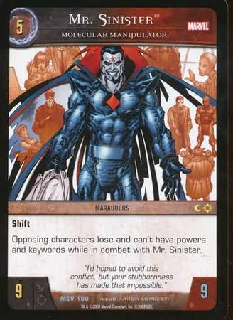 Mr Sinister Molecular Manipulator MEV 100 Uncommon Vs System Marvel Evolution Mr Sinister Molecular Manipulator MEV 100 Uncommon Vs System Marvel Evolution
