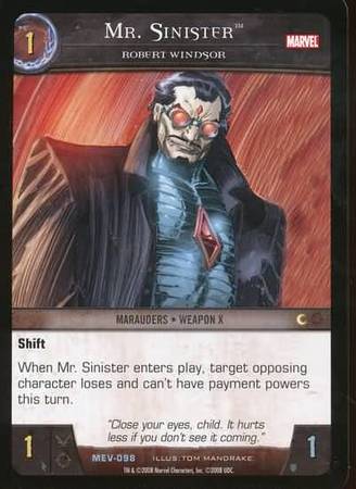 Mr Sinister Robert Windsor MEV 098 Uncommon Vs System Marvel Evolution Mr Sinister Robert Windsor MEV 098 Uncommon Vs System Marvel Evolution
