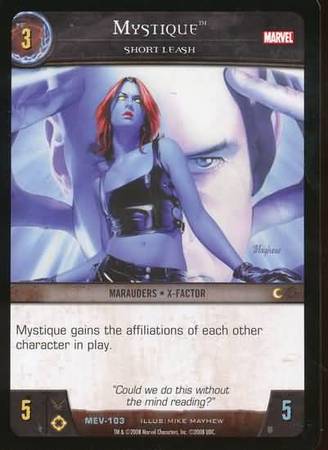 Mystique Short Leash MEV 103 Uncommon Vs System Marvel Evolution Mystique Short Leash MEV 103 Uncommon Vs System Marvel Evolution