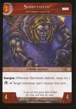 Sabretooth Reformed Killer MEV 026 Uncommon Vs System Marvel Evolution Sabretooth Reformed Killer MEV 026 Uncommon Vs System Marvel Evolution