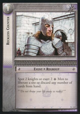Reckless Counter 7C117 Lord of the Rings The Return of The King Singles 7 Reckless Counter 7C117 Lord of the Rings The Return of The King Singles 7