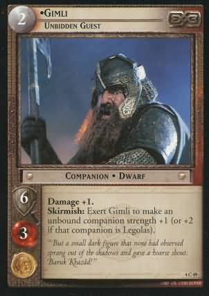 Gimli Unbidden Guest 4C49 Lord of the Rings The Two Towers Singles 4 Gimli Unbidden Guest 4C49 Lord of the Rings The Two Towers Singles 4