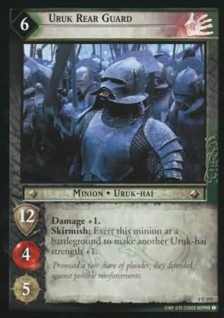 Uruk Rear Guard 4C191 Lord of the Rings The Two Towers Singles 4 Uruk Rear Guard 4C191 Lord of the Rings The Two Towers Singles 4