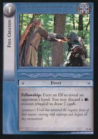 Foul Creation 1U44 Lord of the Rings The Fellowship of the Ring Singles 1 Foul Creation 1U44 Lord of the Rings The Fellowship of the Ring Singles 1