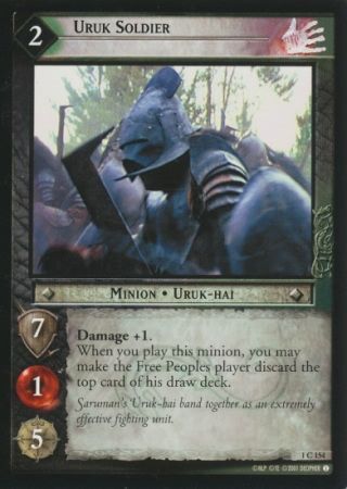 Uruk Soldier 1C154 Lord of the Rings The Fellowship of the Ring Singles 1 Uruk Soldier 1C154 Lord of the Rings The Fellowship of the Ring Singles 1