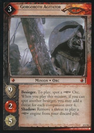 Gorgoroth Agitator 8U94 Lord of the Rings Siege of Gondor Singles 8 Gorgoroth Agitator 8U94 Lord of the Rings Siege of Gondor Singles 8