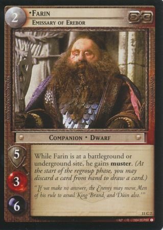 Farin Emissary of Erebor 11C7 Lord of the Rings Shadows Singles 11 Farin Emissary of Erebor 11C7 Lord of the Rings Shadows Singles 11