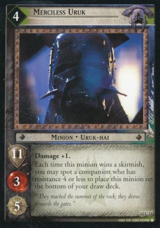 Merciless Uruk 12C142 Lord of the Rings Black Rider Singles 12 Merciless Uruk 12C142 Lord of the Rings Black Rider Singles 12
