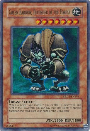 Green Baboon Defender of the Forest DLG1 EN104 Ultra Rare Dark Legends DLG1 Green Baboon Defender of the Forest DLG1 EN104 Ultra Rare Dark Legends DLG1