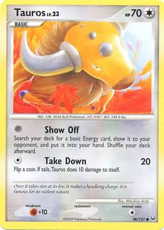 Tauros 98 127 Common Platinum Base Set Singles Tauros 98 127 Common Platinum Base Set Singles